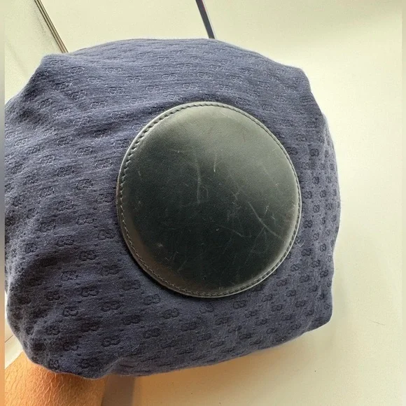 Gucci-Authentic-Vintage Micro G Denim Canvas Bubble Bag w Pouch -Rare UNICORN!! - Picture 5 of 14